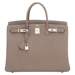 Hermès Birkin 40cm Etoupe Togo Palladium Sac Birkin NOUVEAU RARE