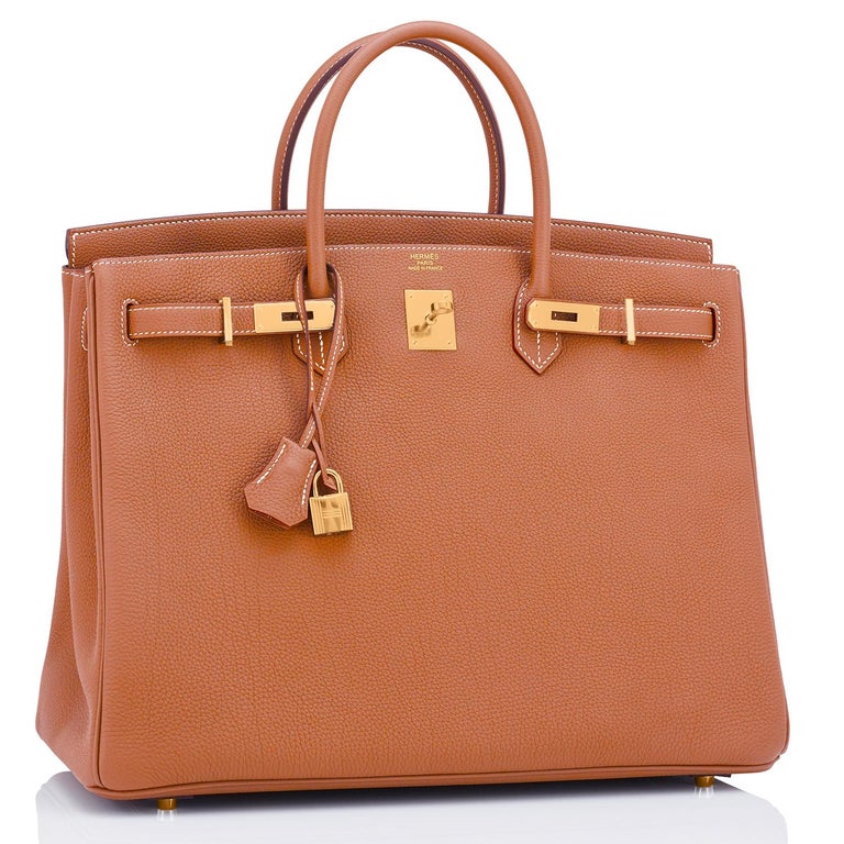 Hermes Birkin 40cm Gold Togo Gold Power Birkin Bag Z Stamp, 2021
Just purchased from Hermes store; bag bears new 2021 interior Z Stamp.
Brand New. Store fresh. Pristine Condition (with plastic on hardware). 
Comes with lock, keys, clochette,