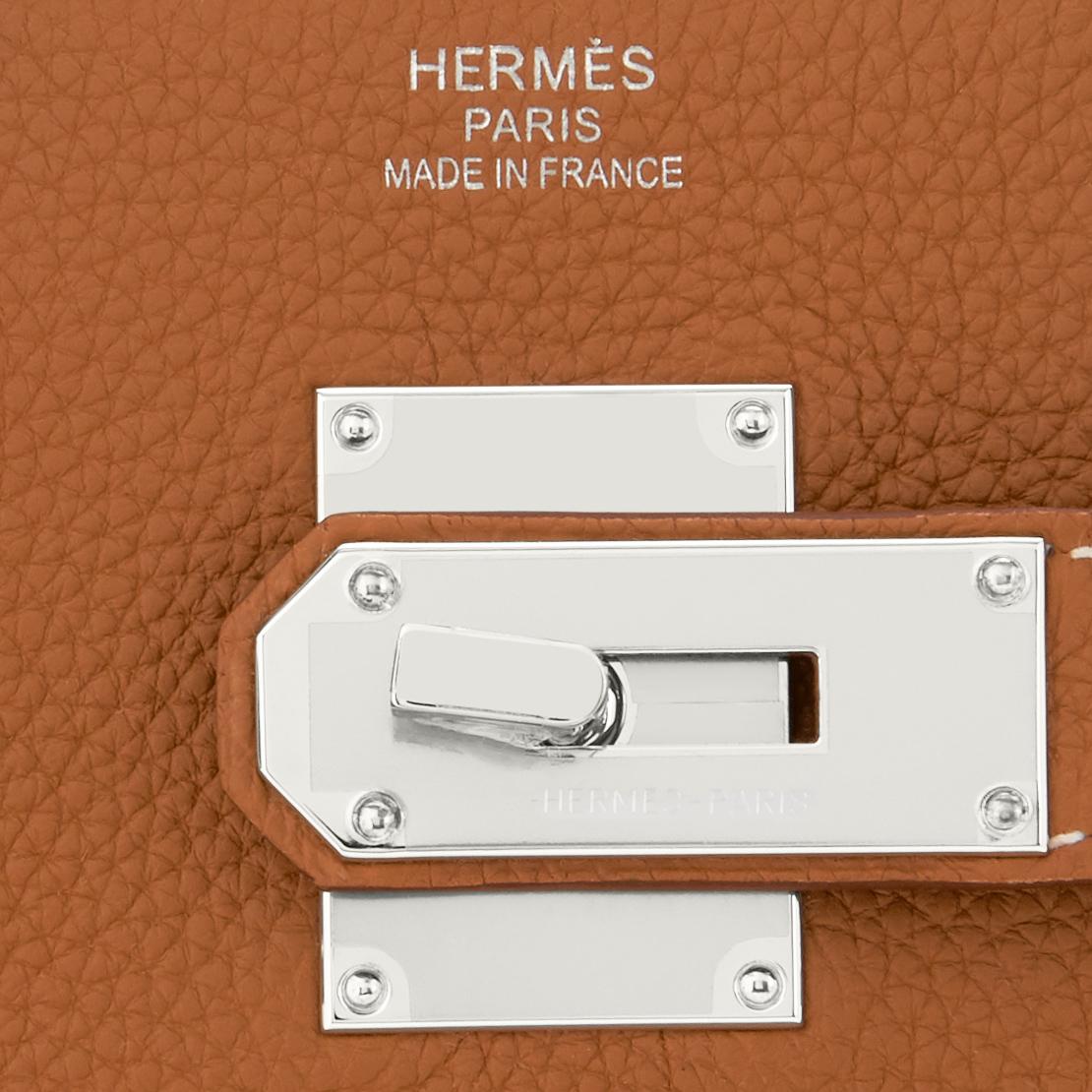 Hermes Birkin 40cm HAC Gold Tan Togo Palladium Tasche RARE im Angebot 2