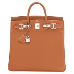 Hermes Birkin 40cm HAC Gold Tan Togo Palladium Bag Z Stamp, 2021 ULTRA RARE