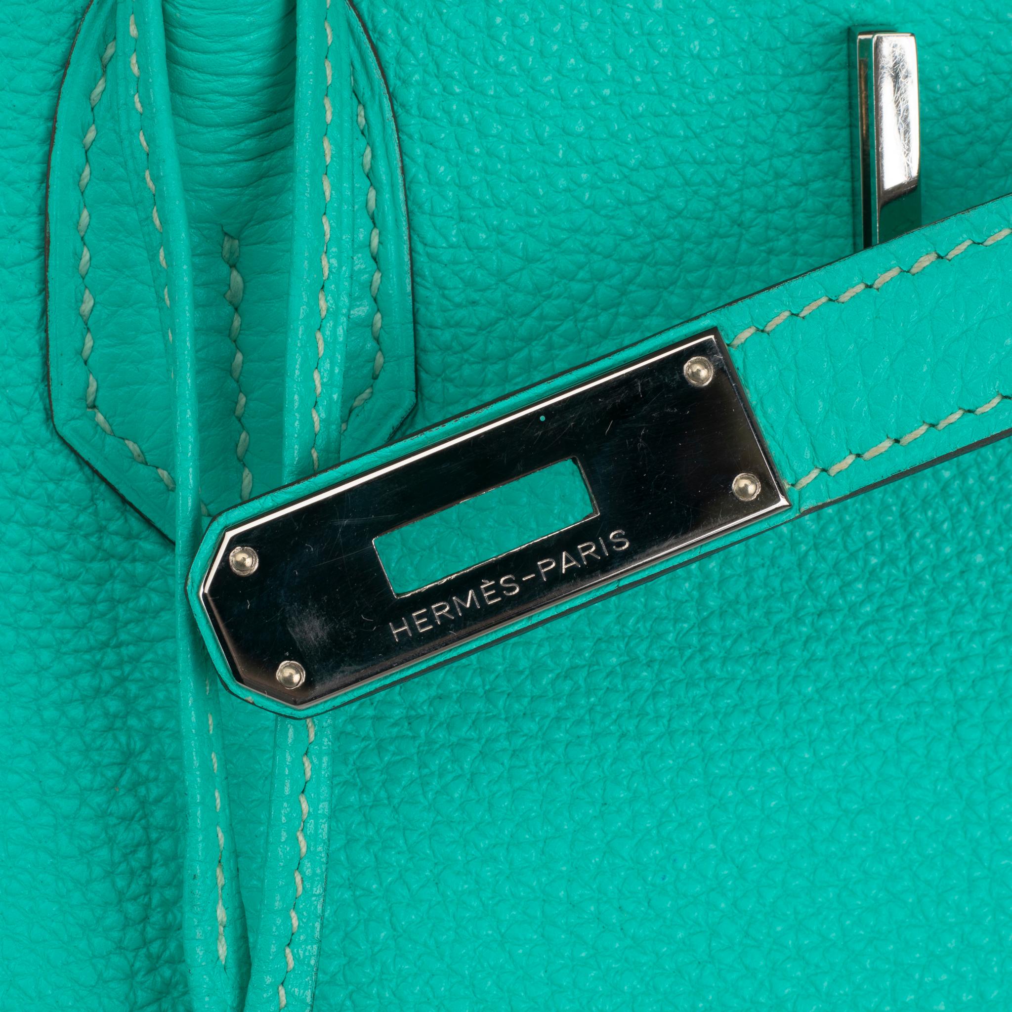 Hermès Birkin 40cm Lagoon Togo Leather Palladium Hardware en vente 4