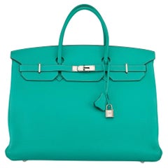 Hermes Birkin 40cm Lagoon Togo Leather Palladium Hardware