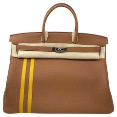 Hermes Birkin 40cm Limited Edition Gold & Jaune Ambre Togo Leather Officie
