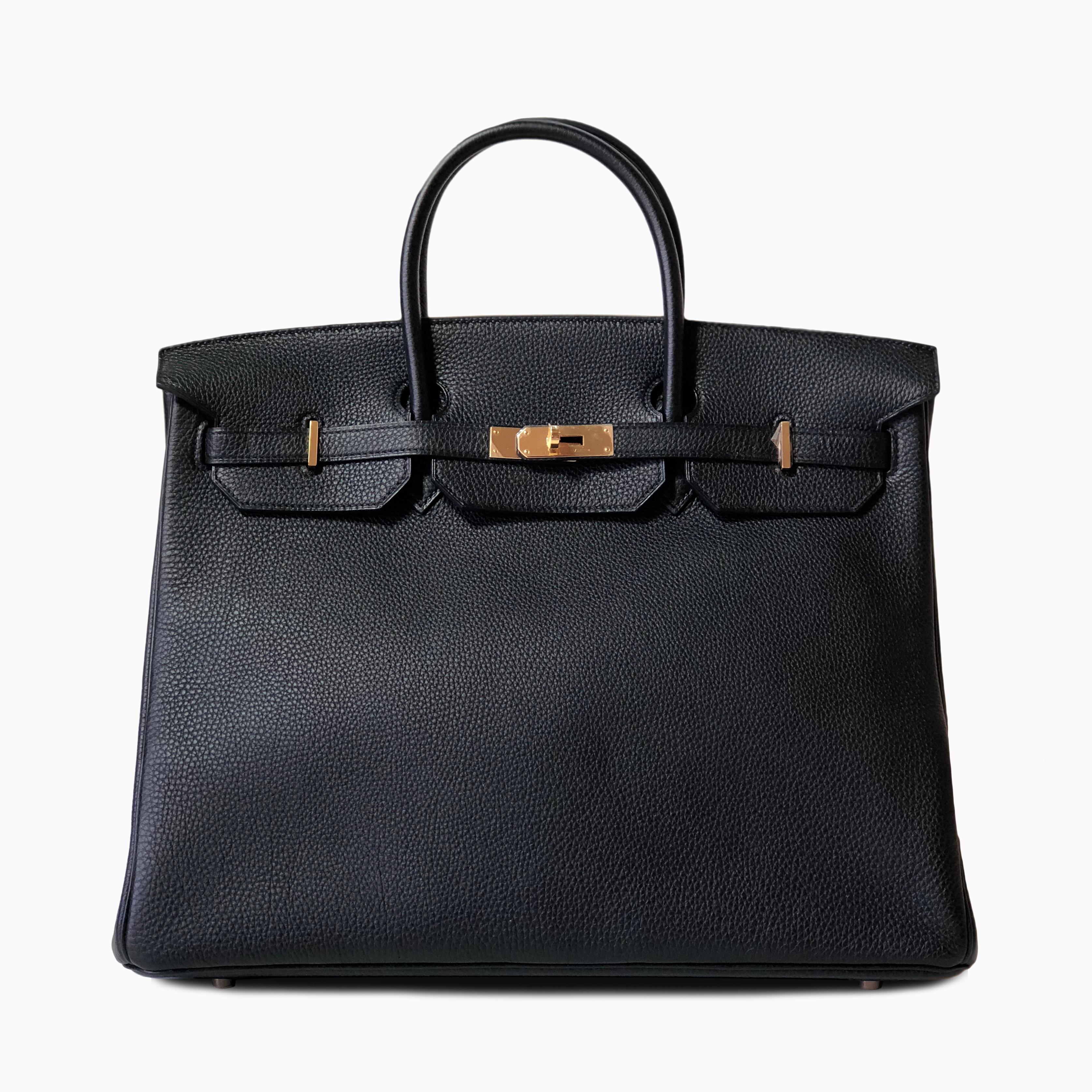 Hermes Birkin 40cm, Togo Black Leather Gold Hardware 4