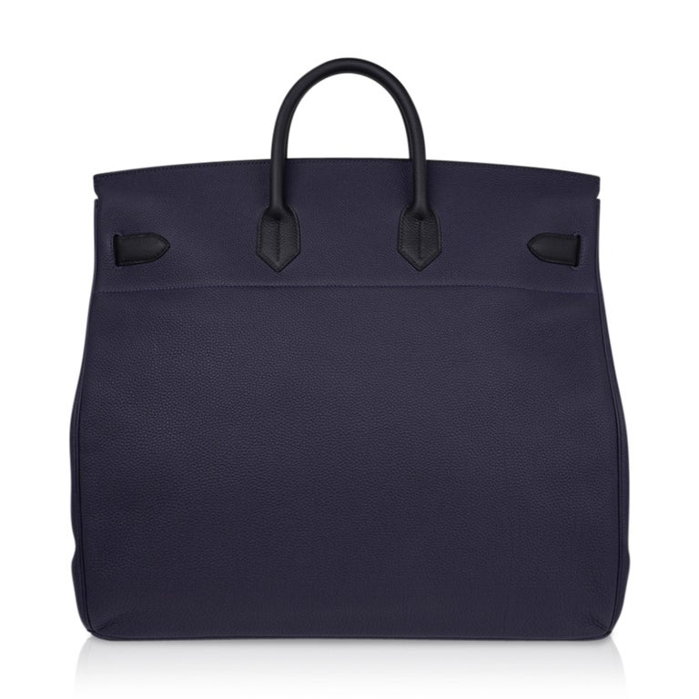 Hermes Birkin 50 Bag HAC Bi Colour Blue Nuit and Black Palladium Hardw –  Mightychic