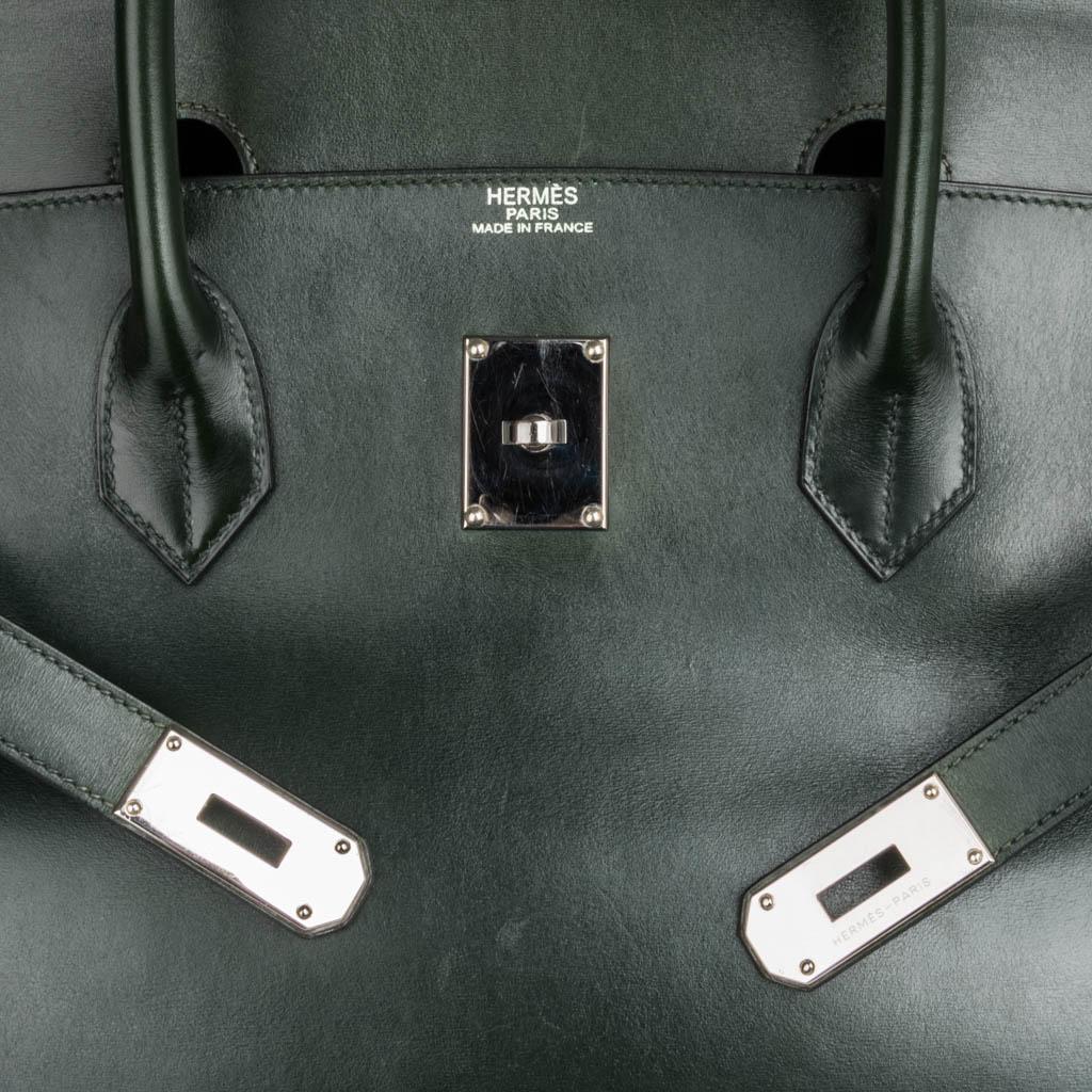 Hermes Birkin 50 Bag Travel Tote Dark Green Palladium Very Rare 2