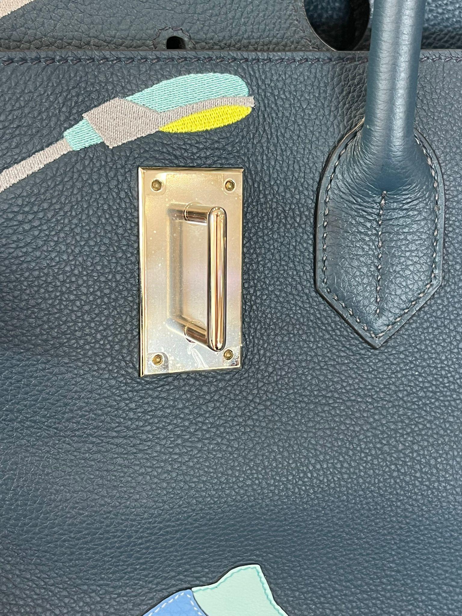 Hermes Birkin 50 Edizione Limitata Strada Infinita Bleu De Prusse Hardware Palladium in vendita 6
