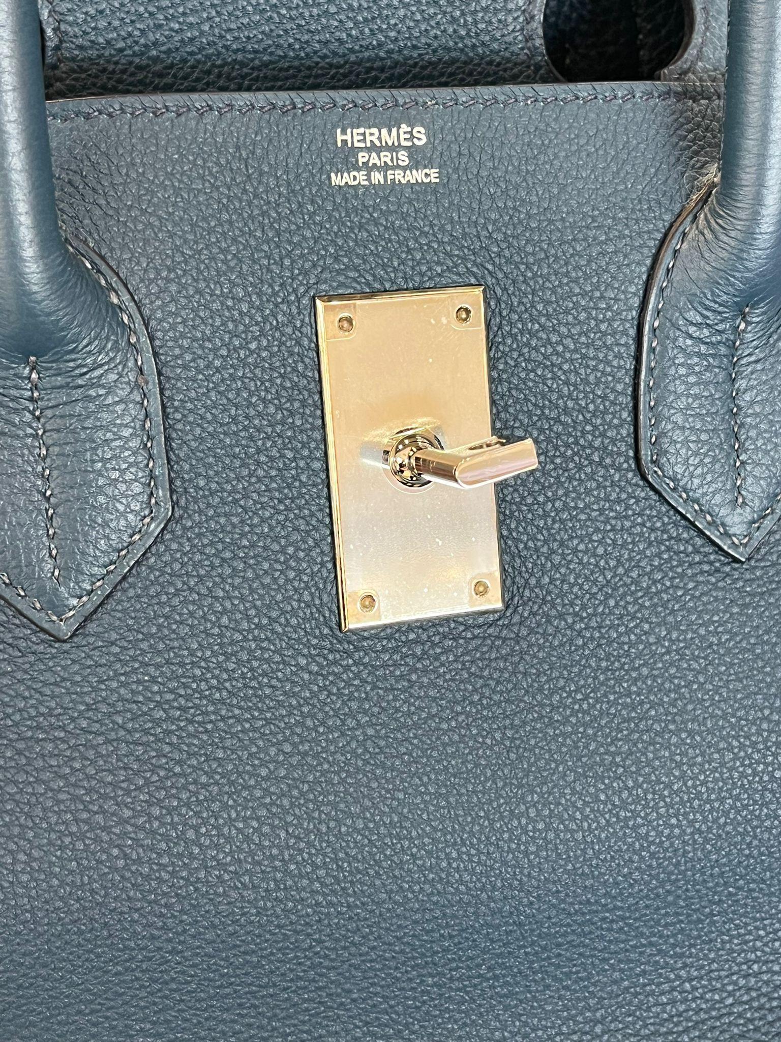 Hermes Birkin 50 Edizione Limitata Strada Infinita Bleu De Prusse Hardware Palladium in vendita 7