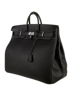 Hermes Birkin 50 NEW Black Leather Men's Travel Carryall Top Handle Satchel Tote