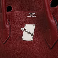 Hermes Birkin 50 Red Leather Men's Travel Carryall Top Handle Satchel Tote