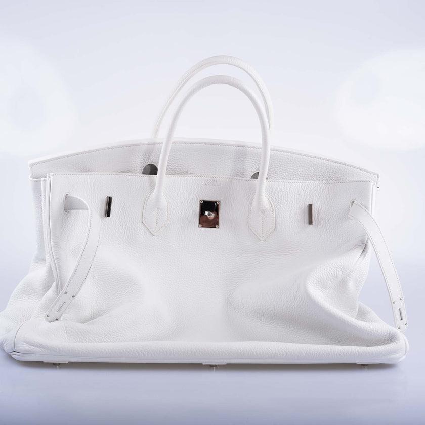 Hermès Birkin 55 White Togo Palladium Hardware Travel Bag For Sale 9