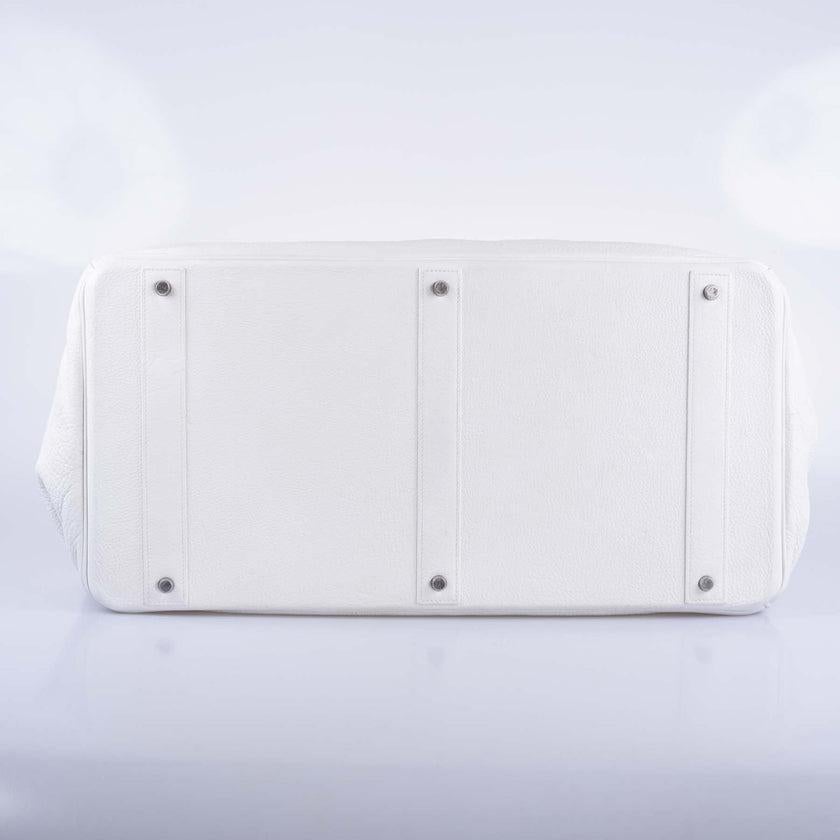 Hermès Birkin 55 White Togo Palladium Hardware Travel Bag In Excellent Condition For Sale In NYC Tri-State/Miami, NY