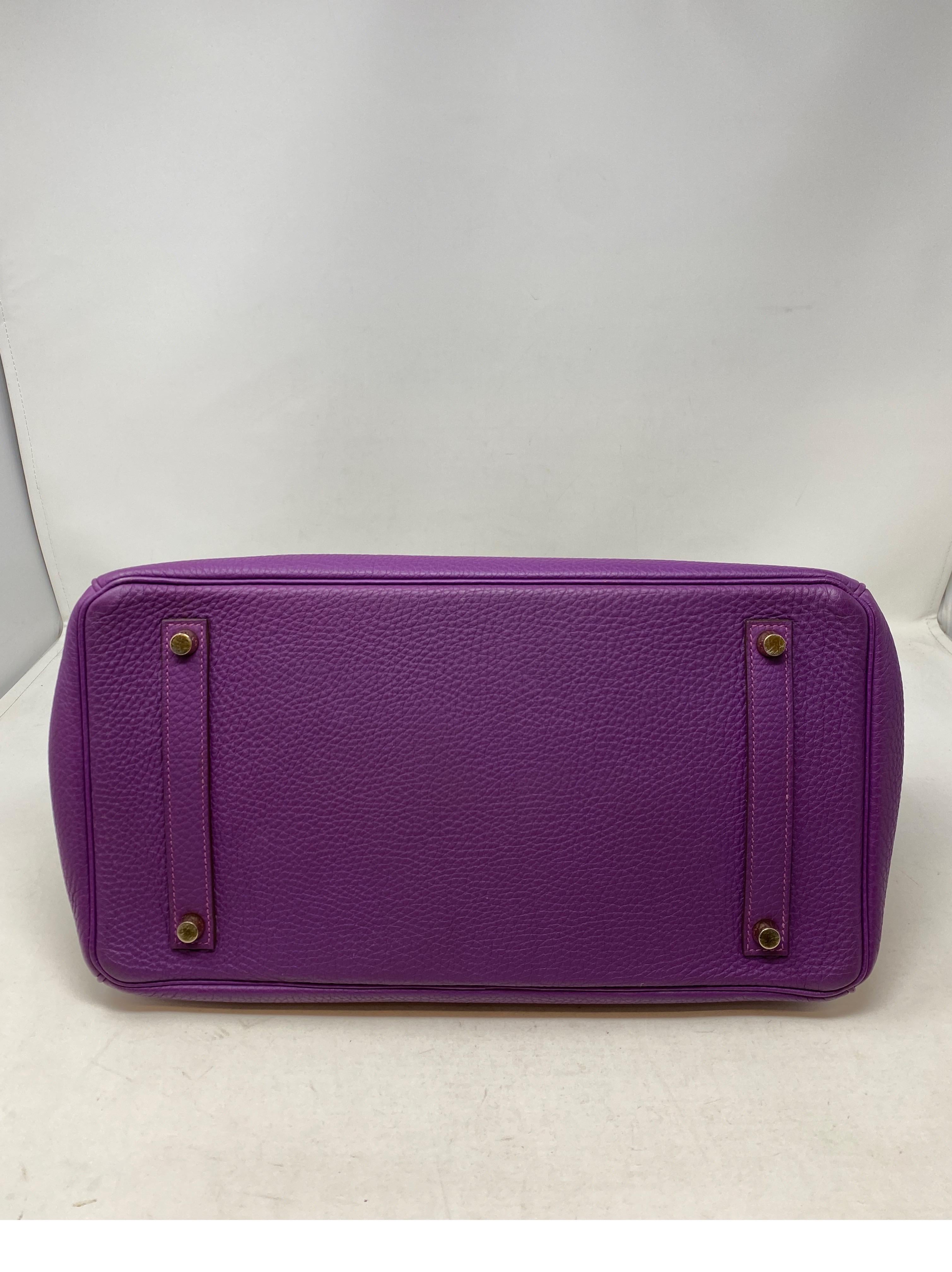 Purple Hermes Birkin Anemone 35 Bag 