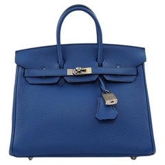 HERMES Birkin Bag  25 Togo Royal Blue