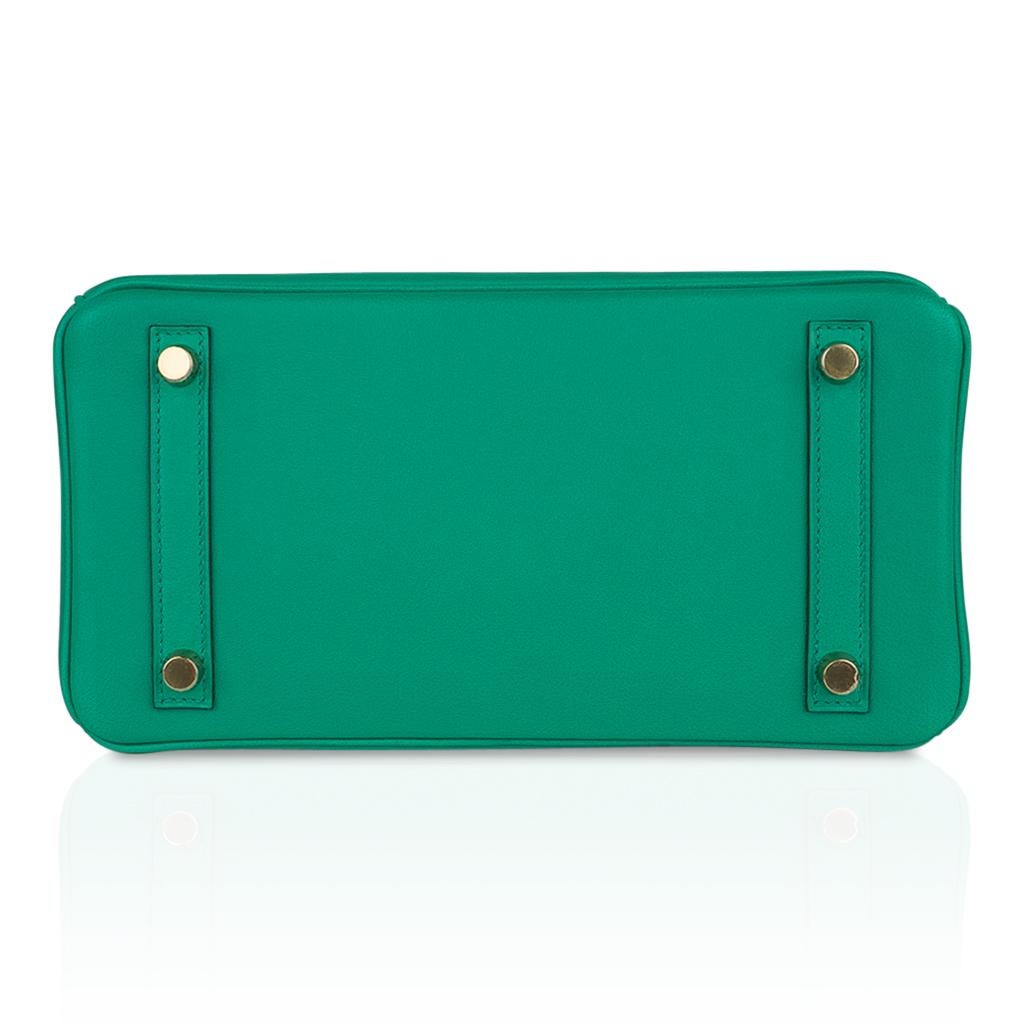 Hermes Birkin Bag 25 Vert Vertigo Emerald Tone Swift Gold Hardware 5
