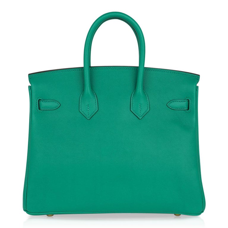 Hermes Birkin Bag 25 Vert Vertigo Emerald Tone Swift Gold Hardware at ...