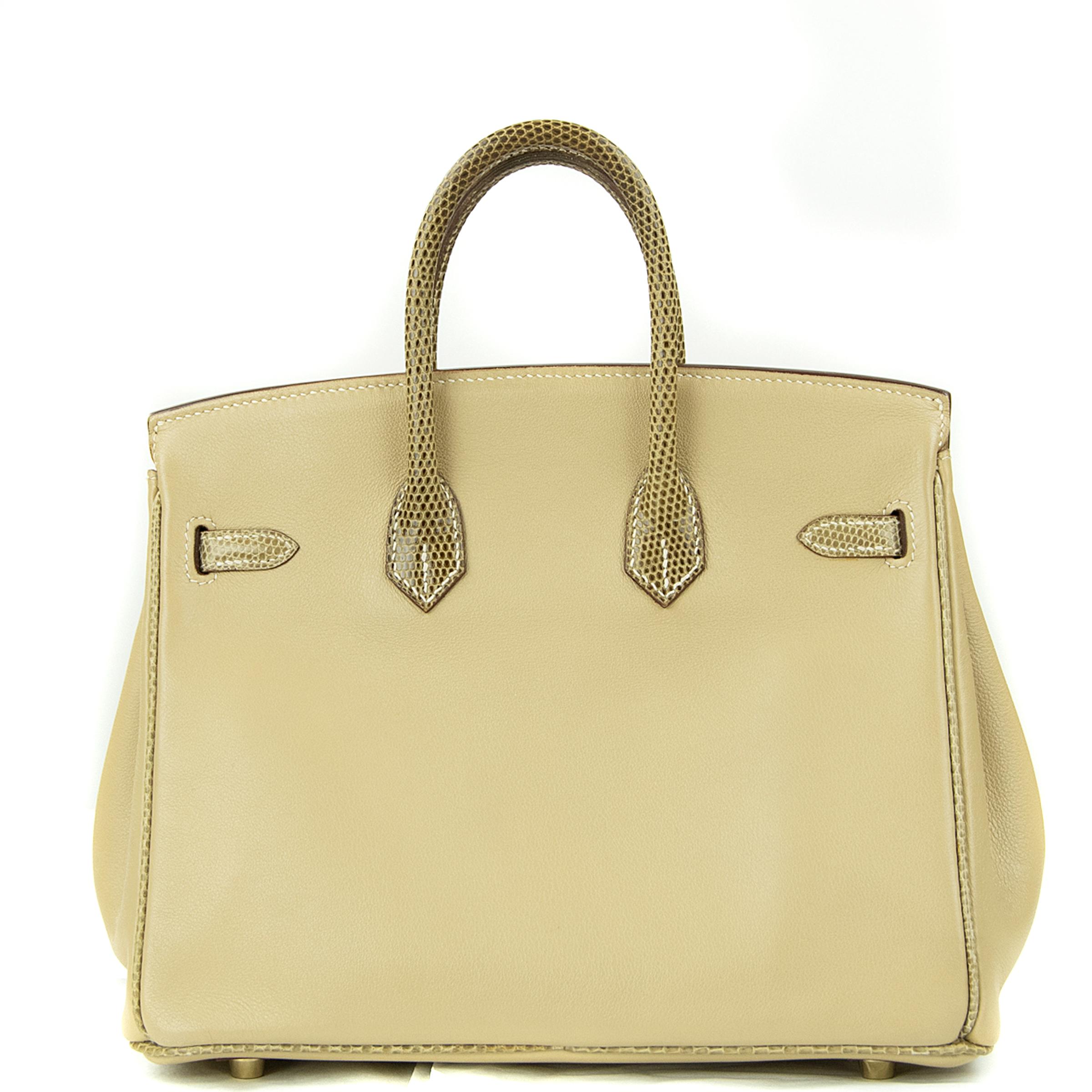Hermes 25cm Birkin in Argile Swift Leather and Ficelle Lizard. This iconic special order Hermes Birkin bag is timeless and chic. Fresh and crisp with gold hardware.

    Condition: New or Never Used
    Made in France
    Bag Measures: 25cm (9.8