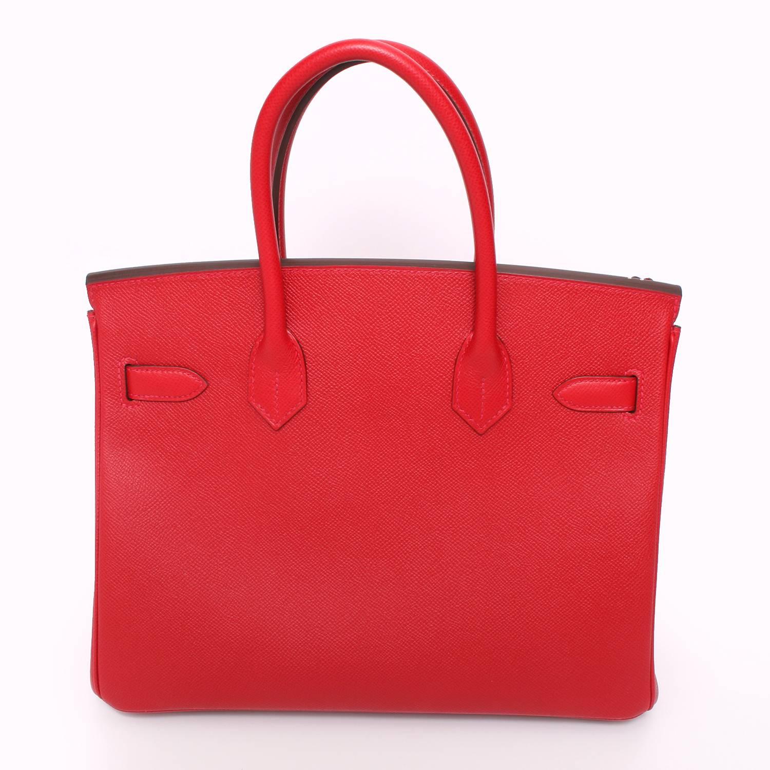 Hermes Birkin Bag Rouge Casaque Togo Palladium Hardware AC Stamp In New Condition In Dallas, TX