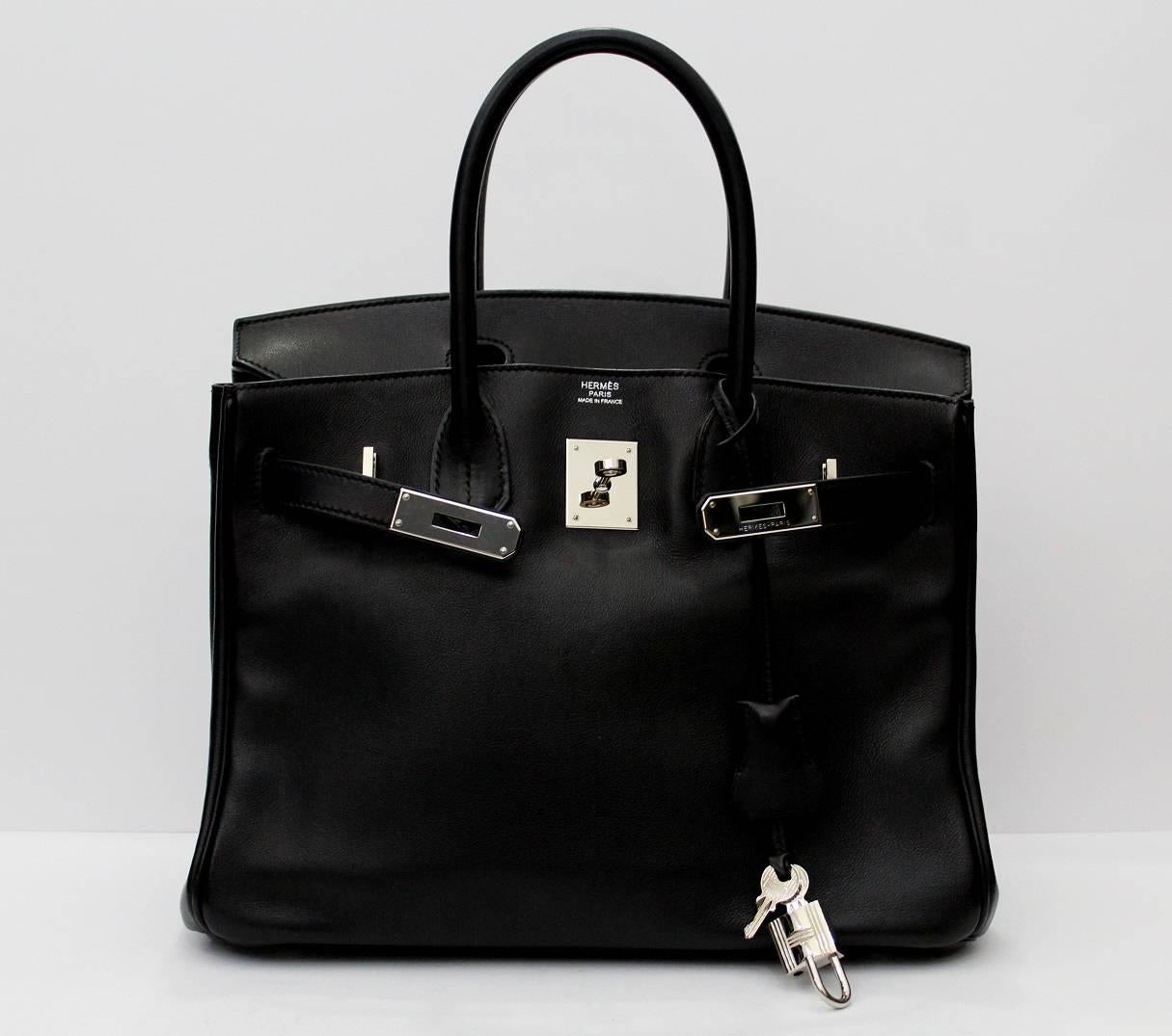 Hermes Birkin Bag 30cm Black Swift Leather 2010 3