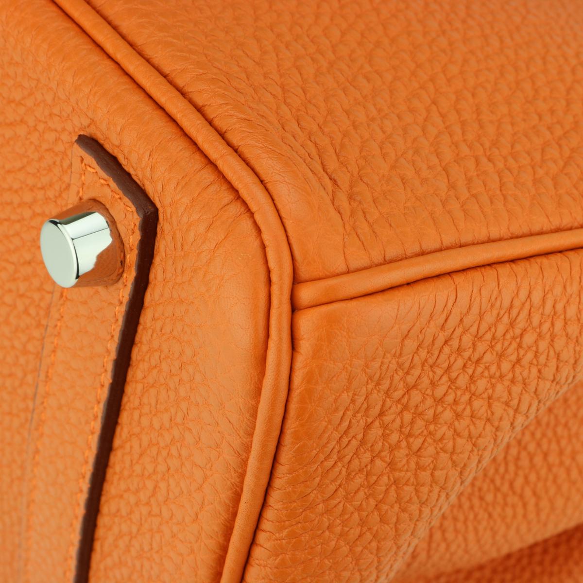 Hermès Birkin Bag 30cm Orange Togo Leder mit Palladium Hardware Stempel M 2009 6