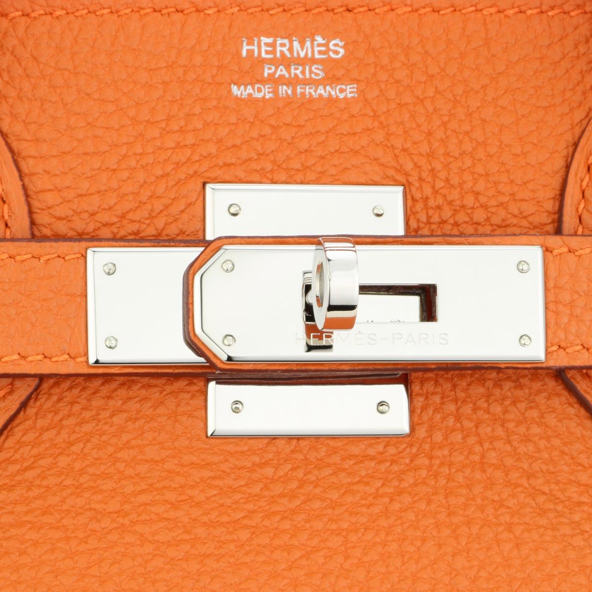 Hermès Birkin Bag 30cm Orange Togo Leather with Palladium Hardware Stamp M 2009 8