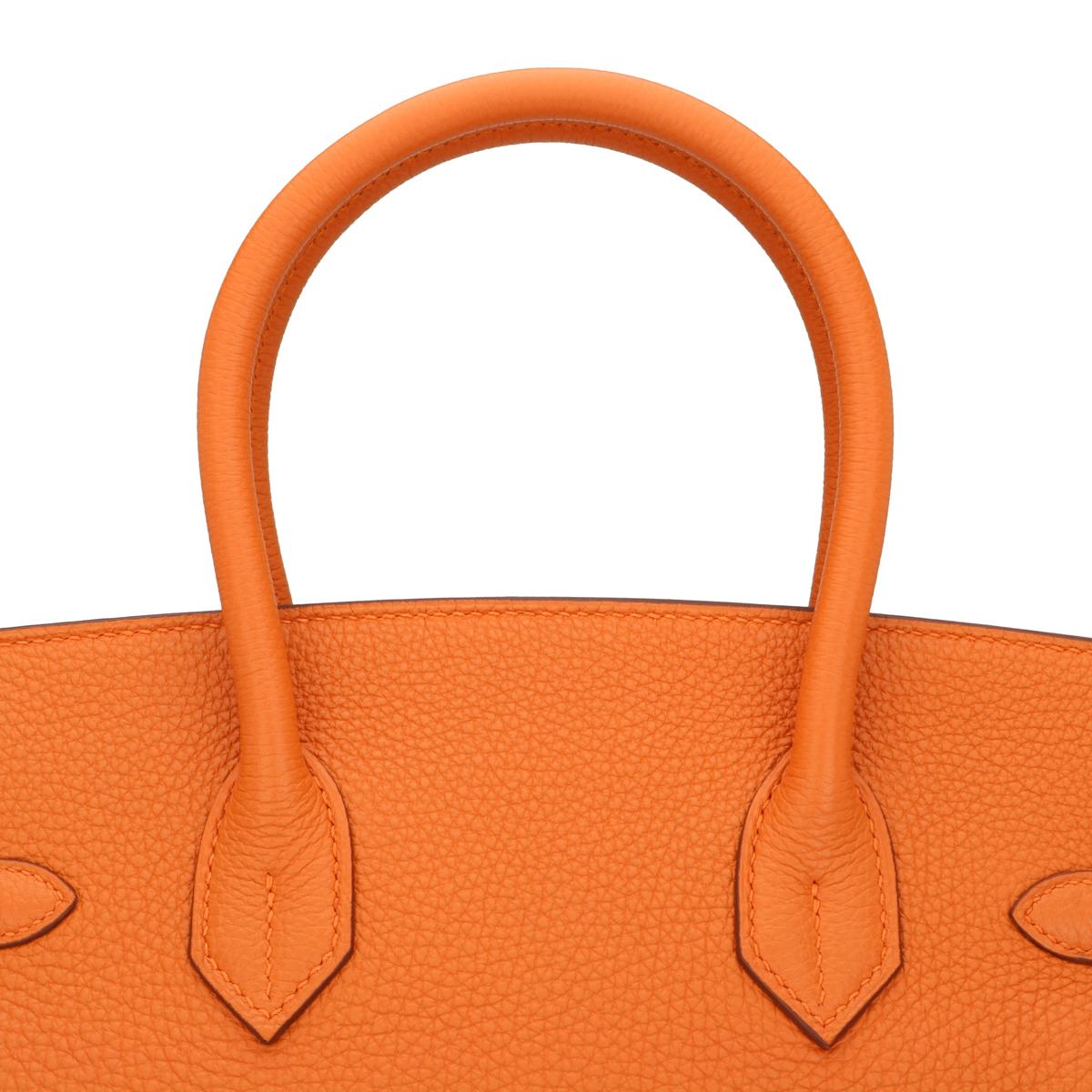 Hermès Birkin Bag 30cm Orange Togo Leder mit Palladium Hardware Stempel M 2009 9