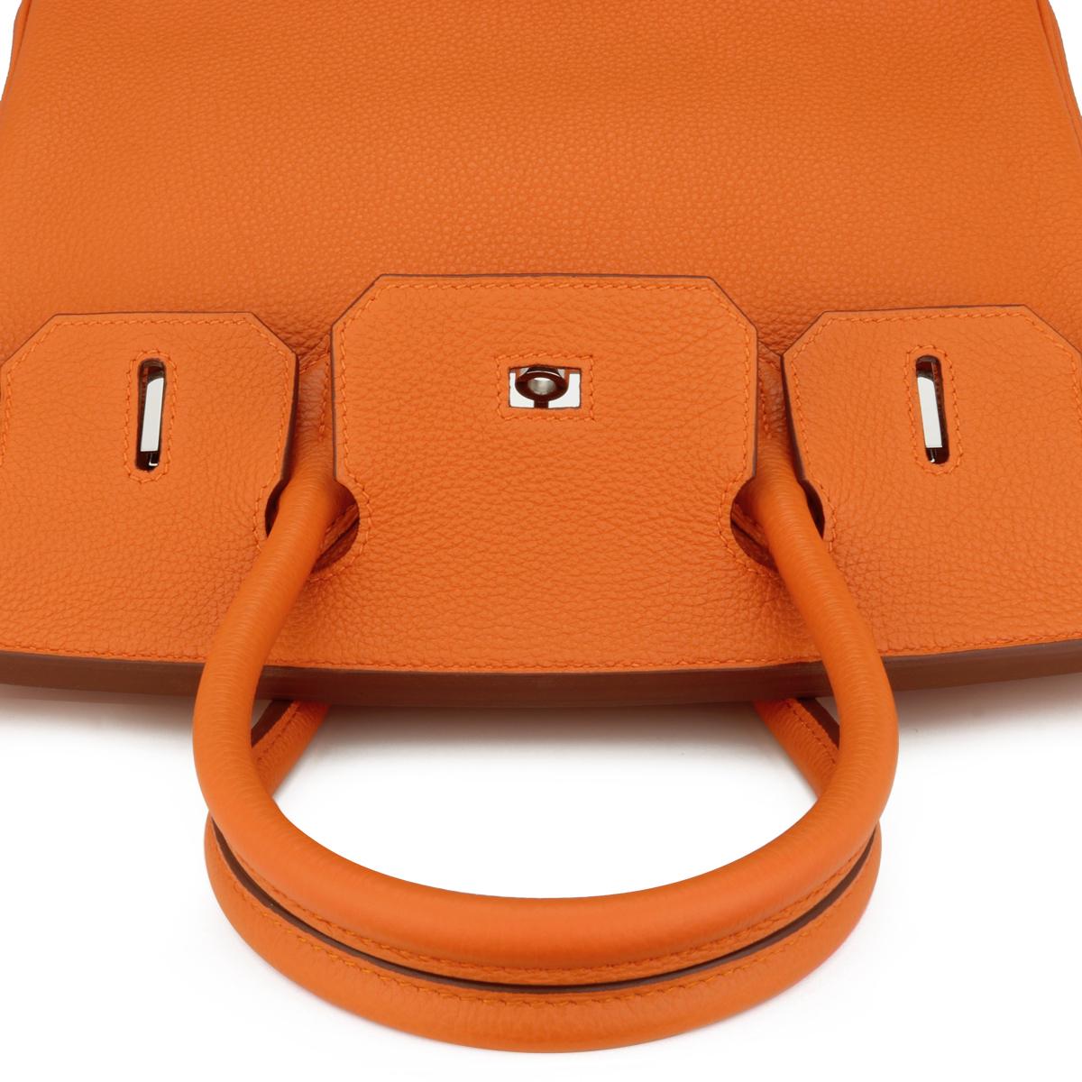 Hermès Birkin Bag 30cm Orange Togo Leder mit Palladium Hardware Stempel M 2009 10