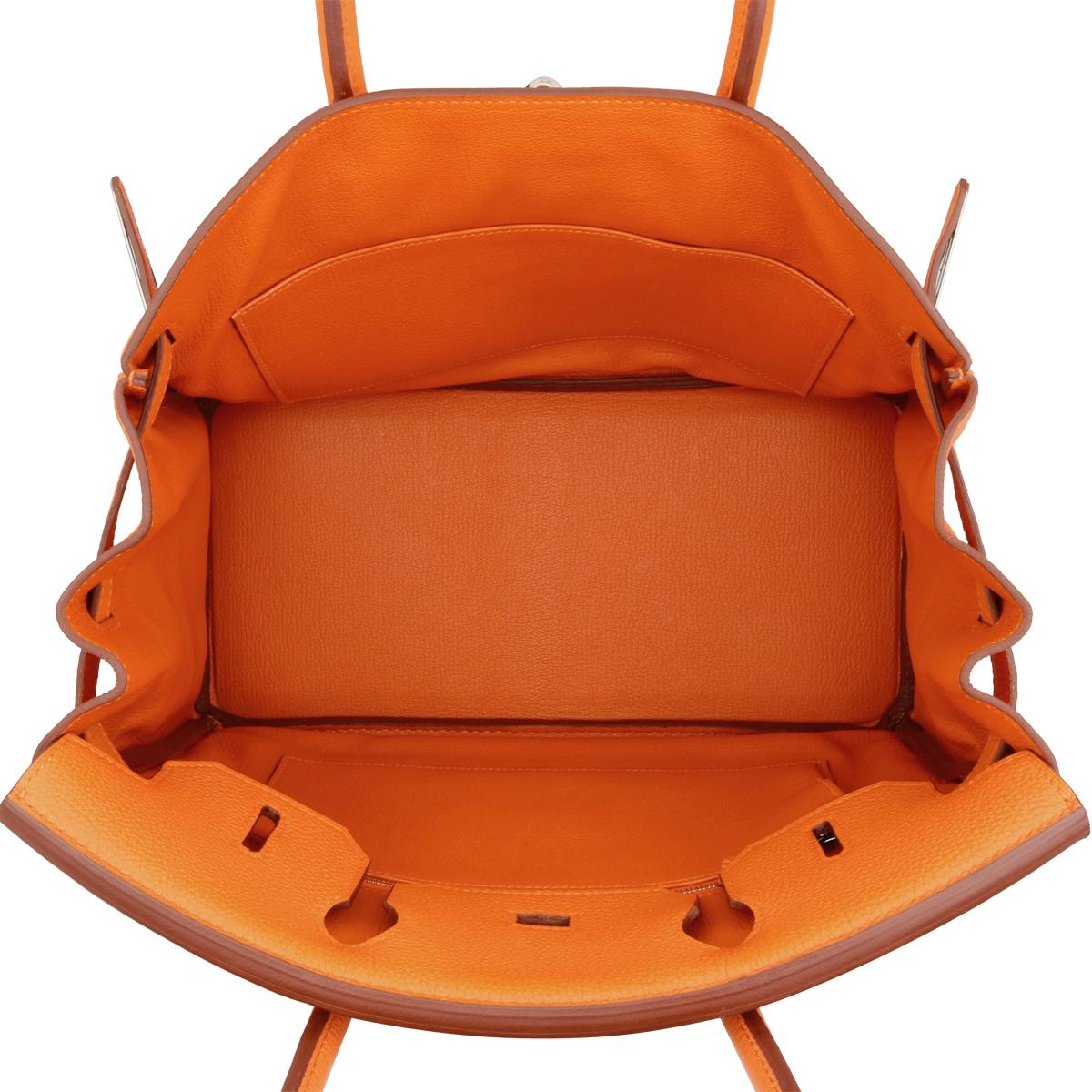 Hermès Birkin Bag 30cm Orange Togo Leder mit Palladium Hardware Stempel M 2009 11
