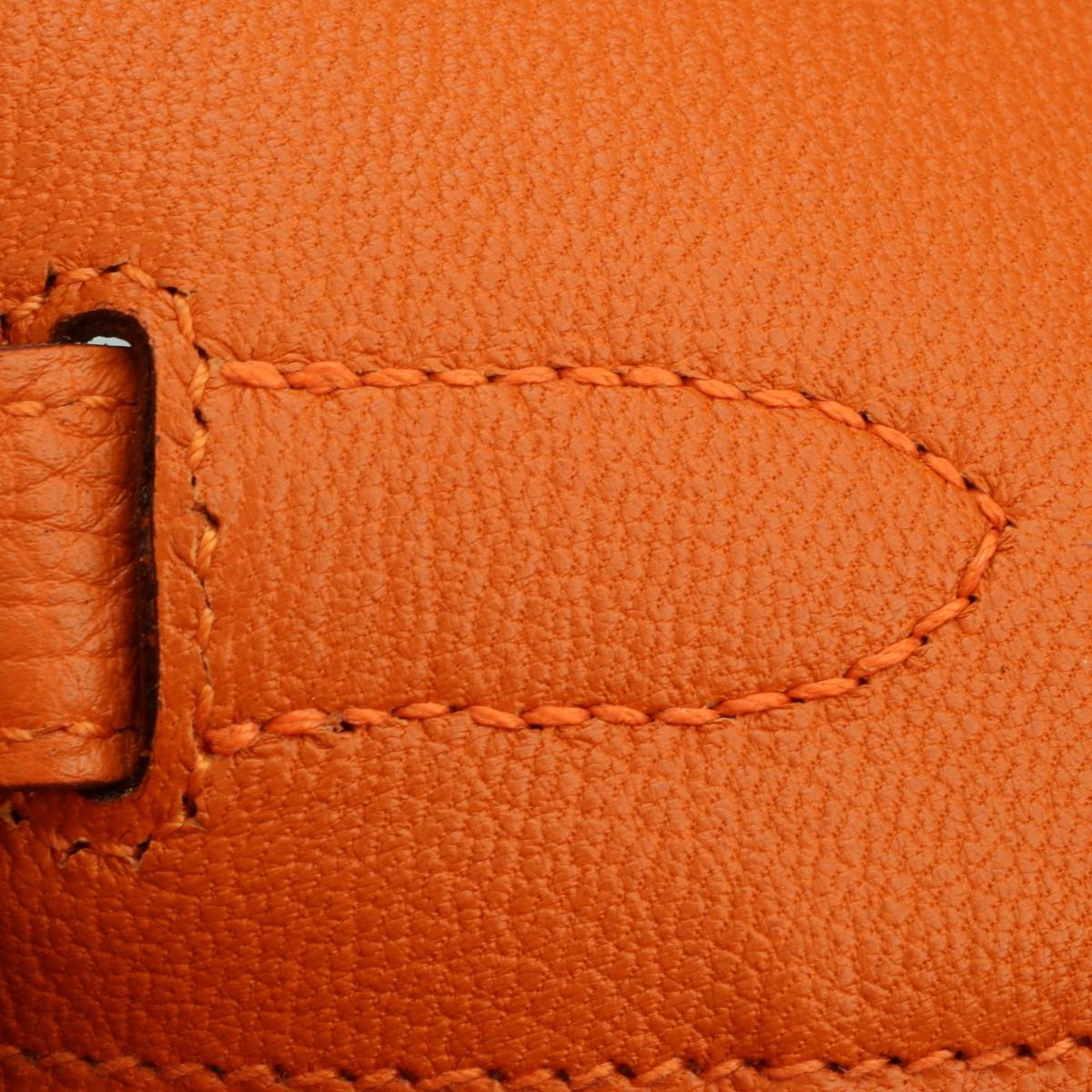 Hermès Birkin Bag 30cm Orange Togo Leder mit Palladium Hardware Stempel M 2009 12