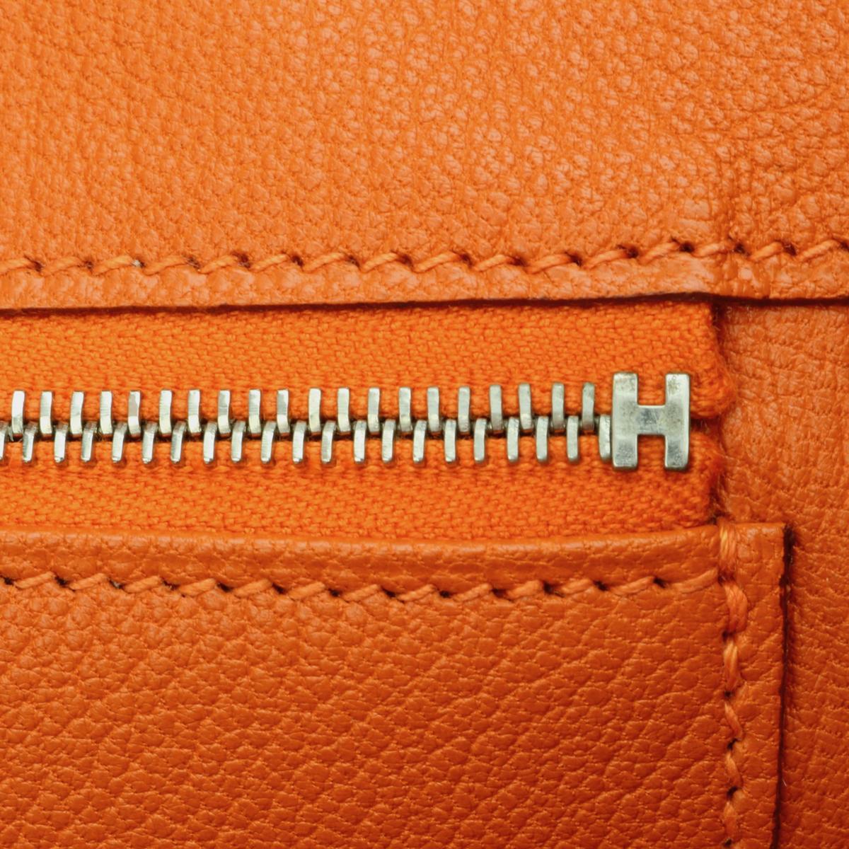 Hermès Birkin Bag 30cm Orange Togo Leather with Palladium Hardware Stamp M 2009 14