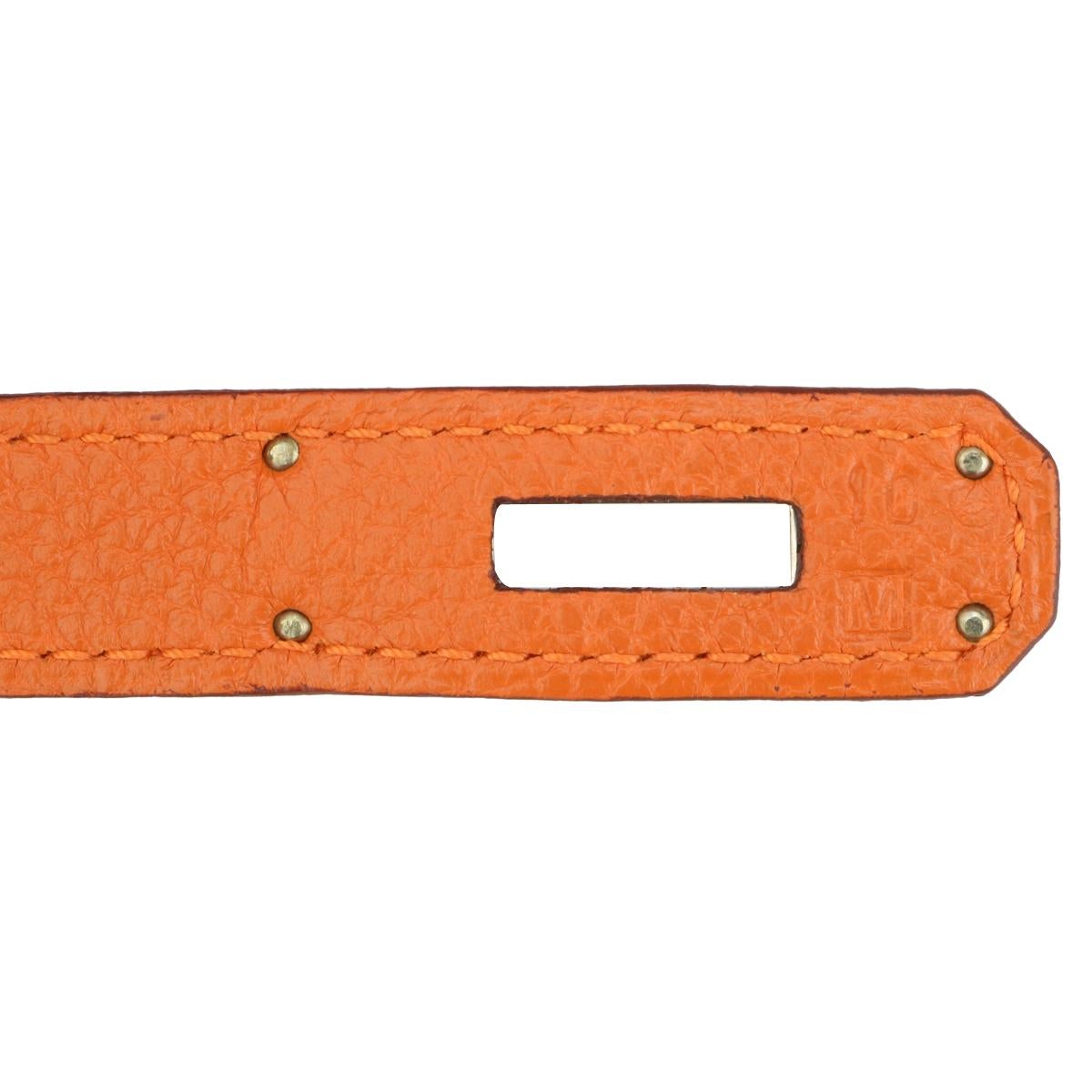 Hermès Birkin Bag 30cm Orange Togo Leder mit Palladium Hardware Stempel M 2009 15