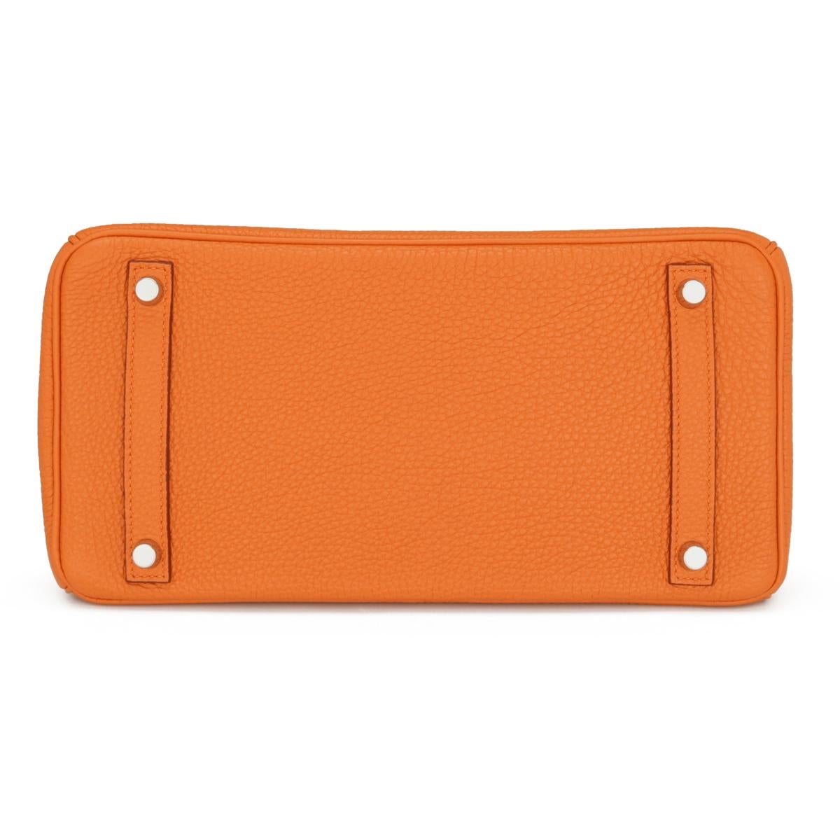 Hermès Birkin Bag 30cm Orange Togo Leder mit Palladium Hardware Stempel M 2009 2