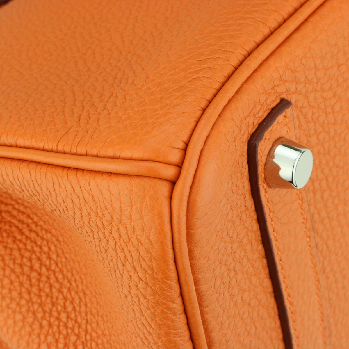 Hermès Birkin Bag 30cm Orange Togo Leder mit Palladium Hardware Stempel M 2009 3