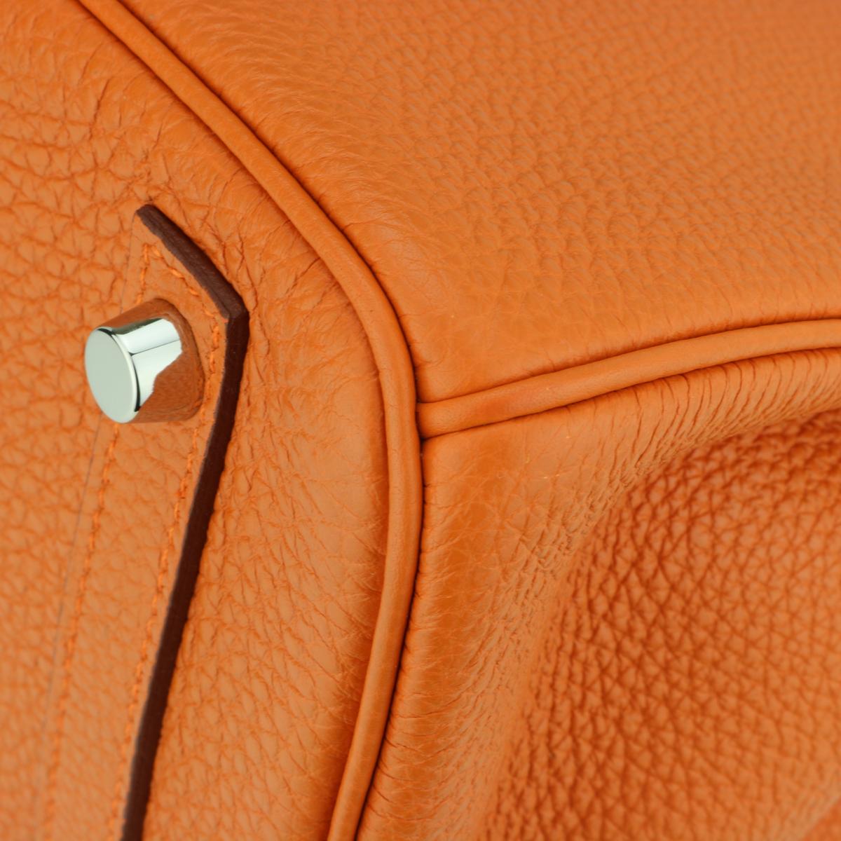 Hermès Birkin Bag 30cm Orange Togo Leder mit Palladium Hardware Stempel M 2009 4