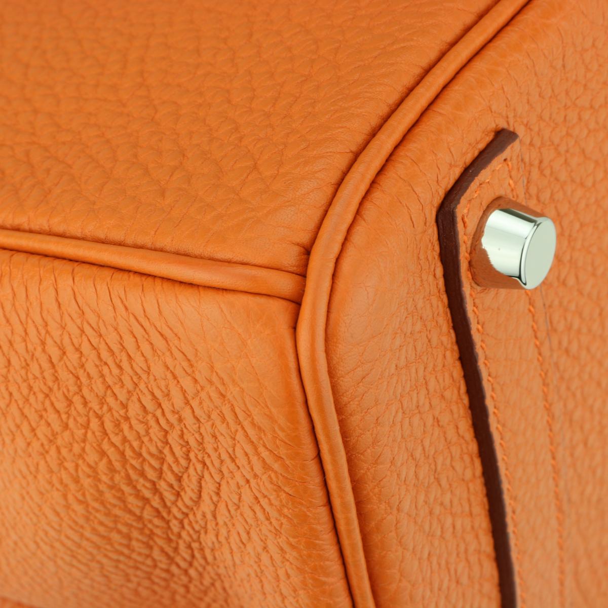 Hermès Birkin Bag 30cm Orange Togo Leder mit Palladium Hardware Stempel M 2009 5