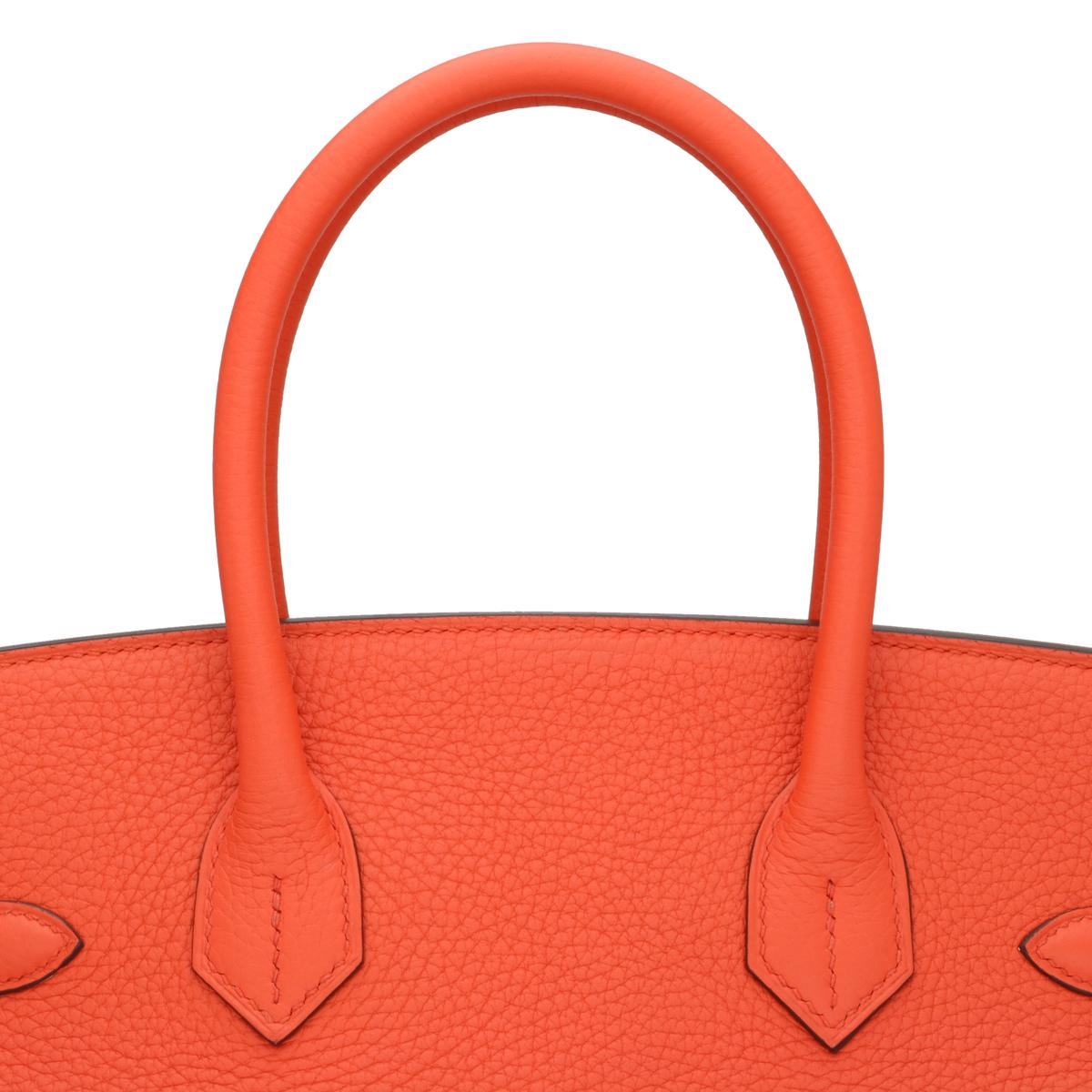 Hermès Birkin Bag 30cm Poppy Orange Togo Leather Palladium Hardware Stamp T 2015 8