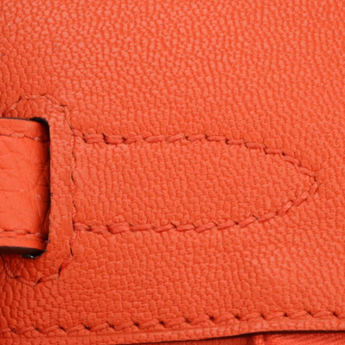 Hermès Birkin Bag 30cm Poppy Orange Togo Leather Palladium Hardware Stamp T 2015 11