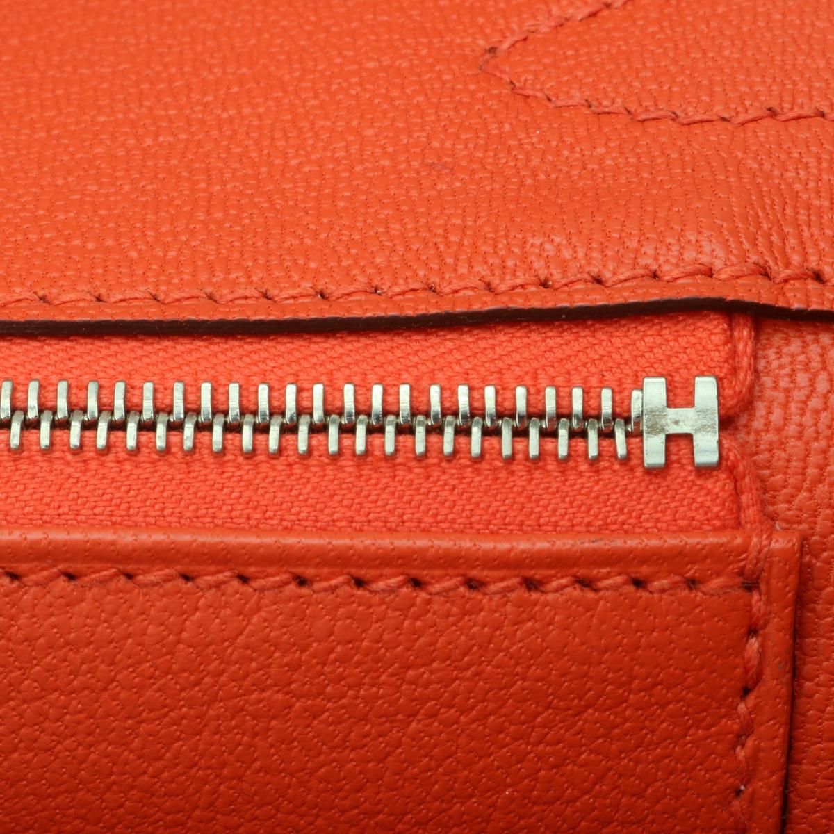Hermès Birkin Bag 30cm Mohn Orange Togo Leder Palladium Hardware Stempel T 2015 im Angebot 14