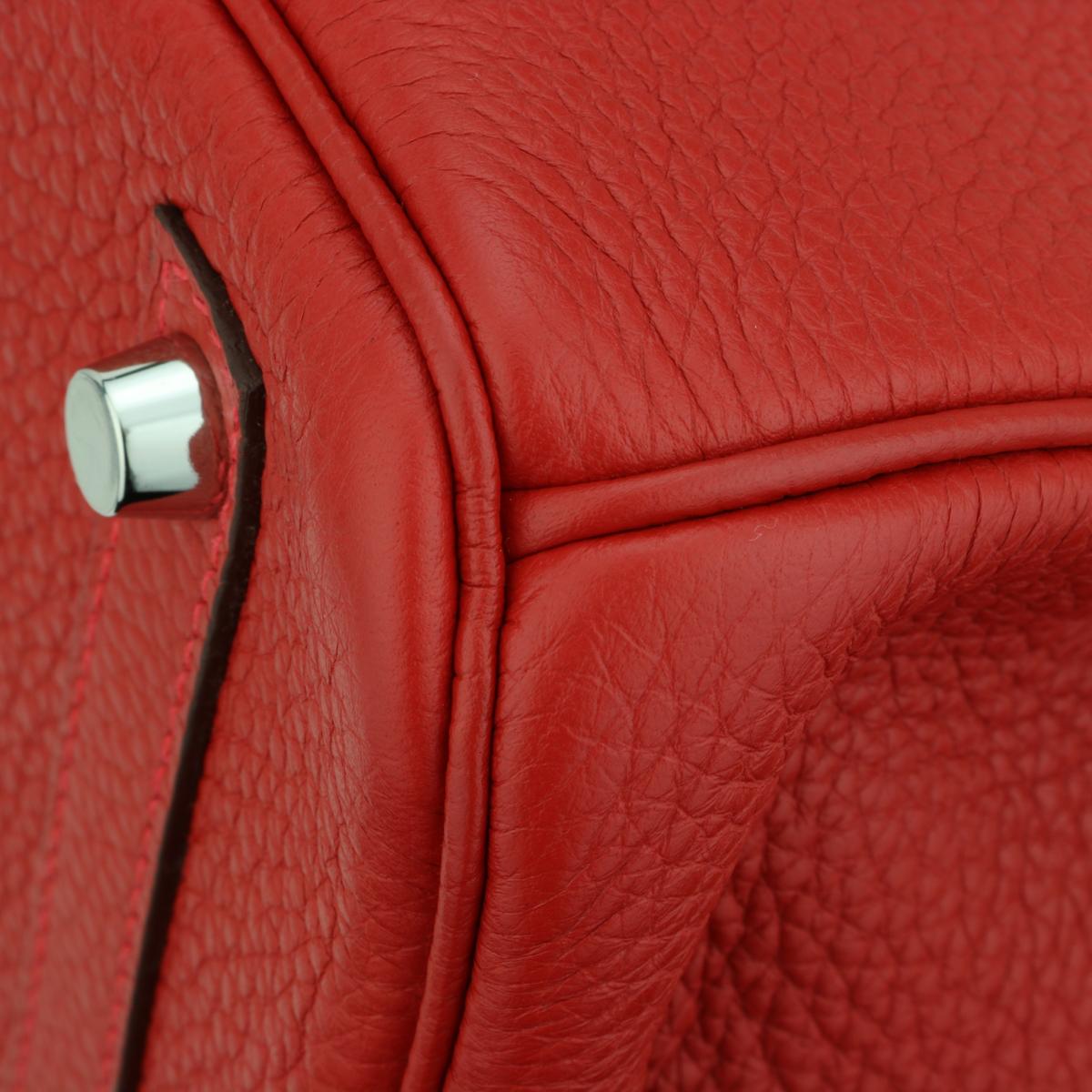 Hermès Birkin Bag 30cm Rouge Casaque Togo Leather with Palladium Hardware 2013 For Sale 5