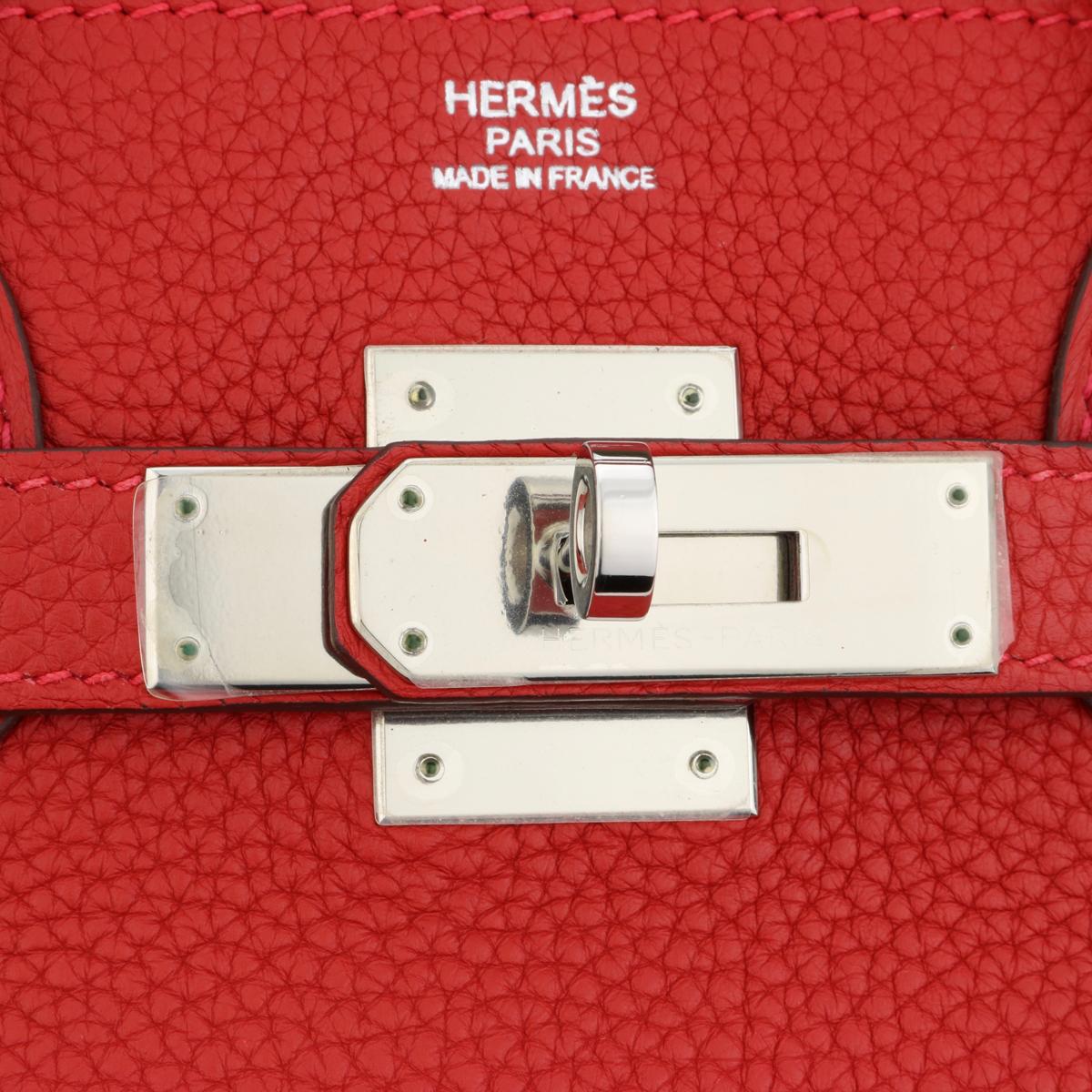Hermès Birkin Bag 30cm Rouge Casaque Togo Leather with Palladium Hardware 2013 For Sale 7