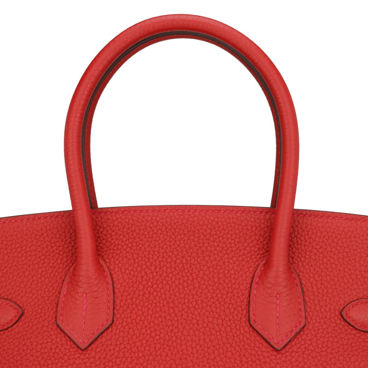 Hermès Birkin Bag 30cm Rouge Casaque Togo Leather with Palladium Hardware 2013 For Sale 8