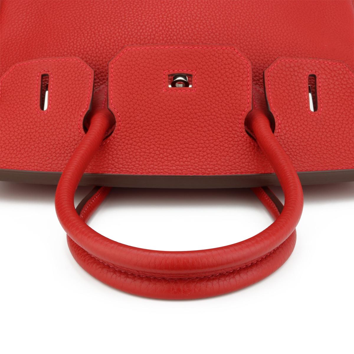 Hermès Birkin Bag 30cm Rouge Casaque Togo Leather with Palladium Hardware 2013 For Sale 9