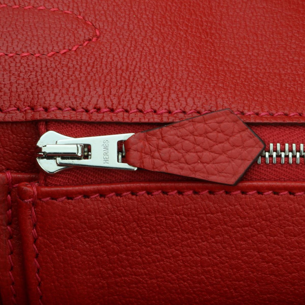 Hermès Birkin Bag 30cm Rouge Casaque Togo Leather with Palladium Hardware 2013 For Sale 12