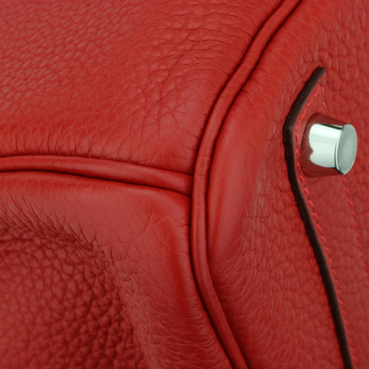Hermès Birkin Bag 30cm Rouge Casaque Togo Leather with Palladium Hardware 2013 For Sale 4
