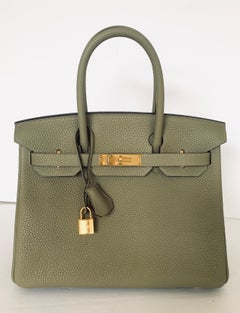 Hermes Birkin Bag 30cm Sage Gold Hardware