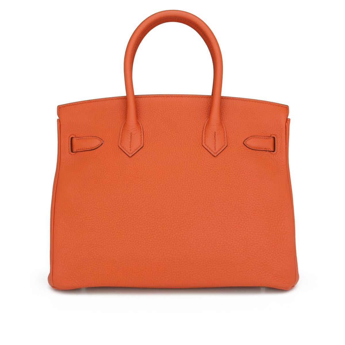 Orange Hermès Birkin Bag 30cm Terre Battue Togo Leather with Palladium Hardware 2016 For Sale