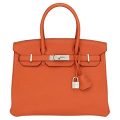 Hermès Birkin Bag 30cm Terre Battue Togo Leather with Palladium Hardware 2016
