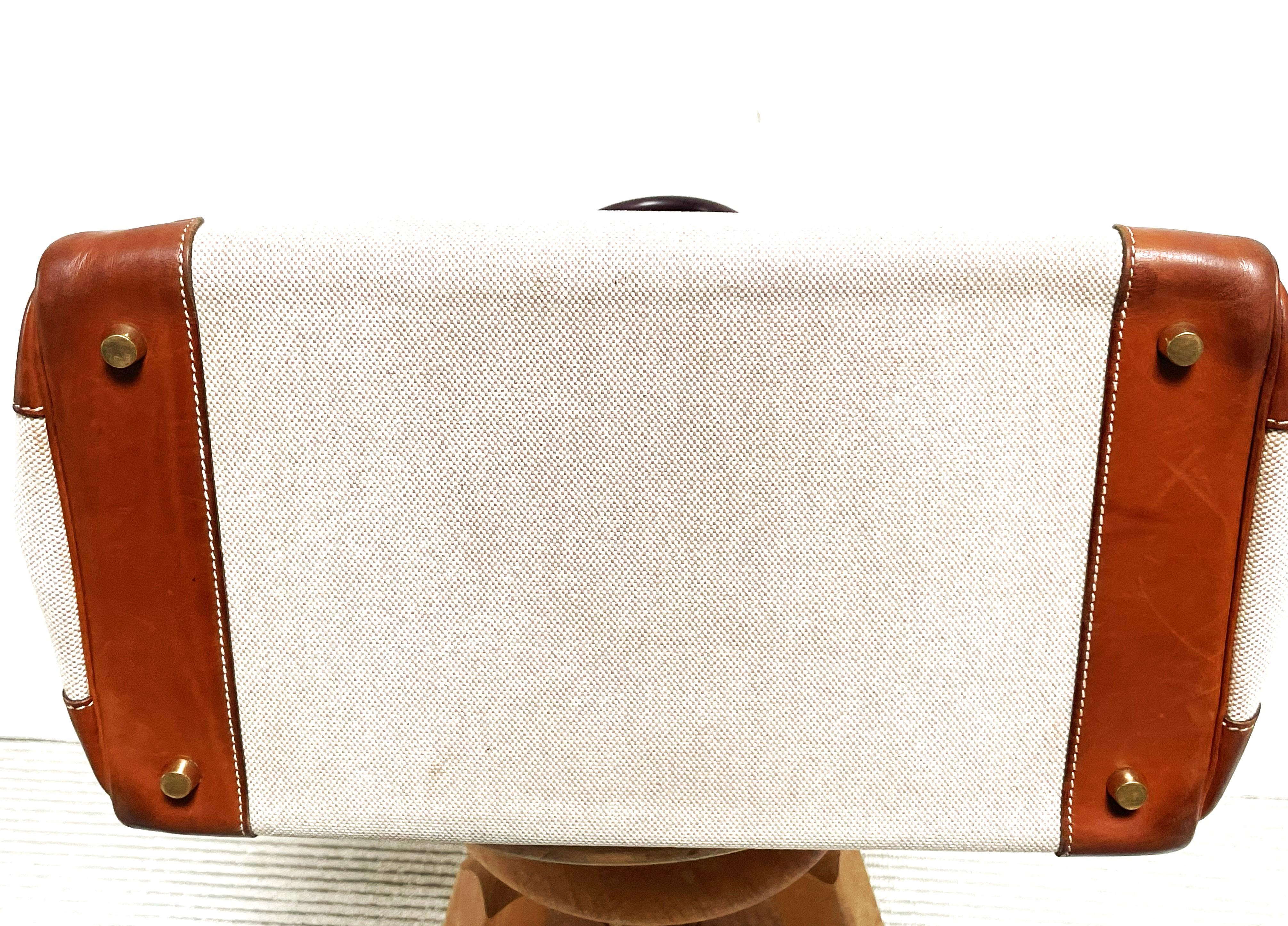 HERMÉS BIRKIN BAG 35 cm, BARENIA LEATHER and CANVAS , Z in Circel - 1996 For Sale 5