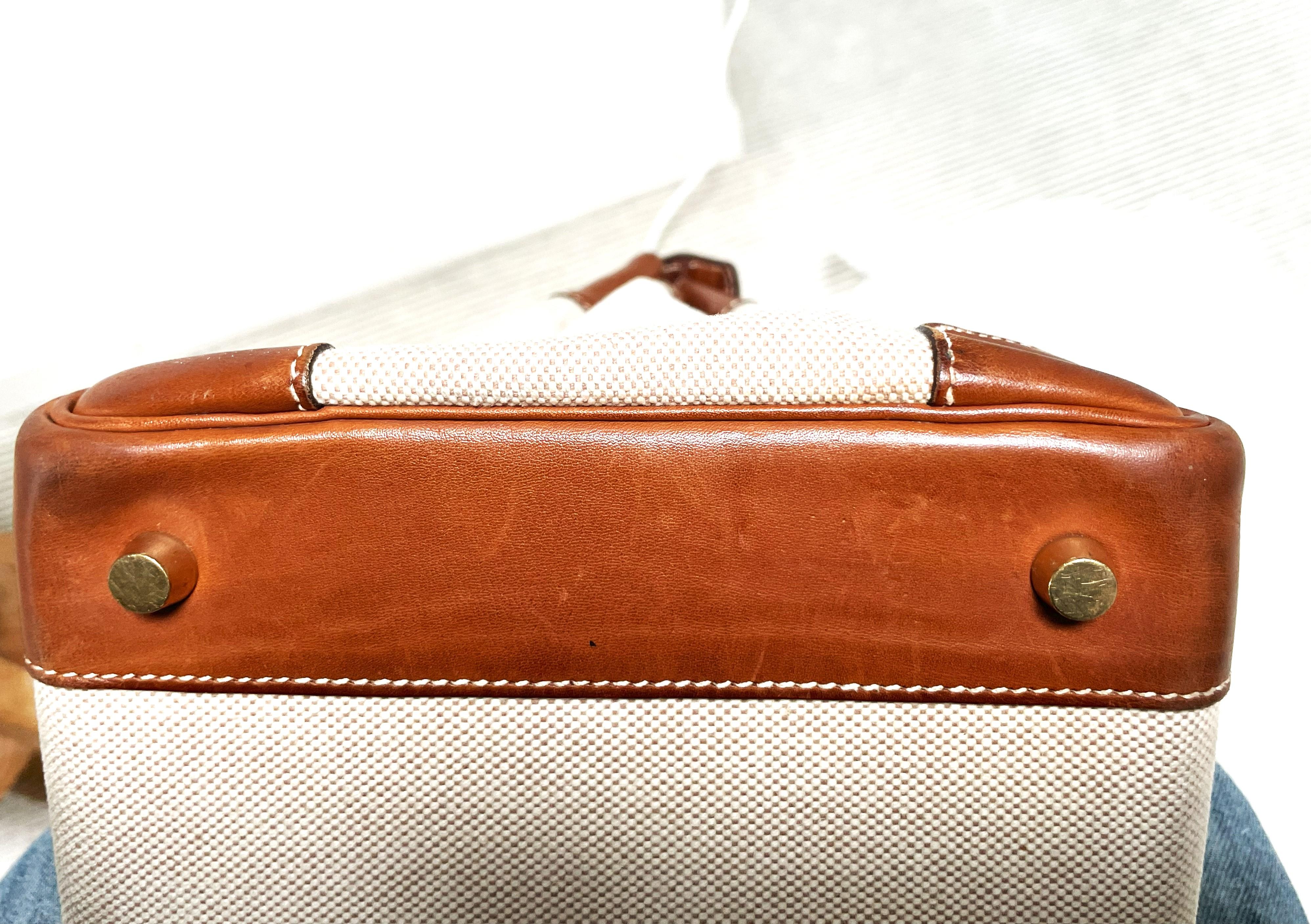 HERMÉS BIRKIN BAG 35 cm, BARENIA LEATHER and CANVAS , Z in Circel - 1996 For Sale 7