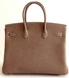 Hermes Birkin Bag 35 Etoupe Togo Gold Hardware - 2021 Z